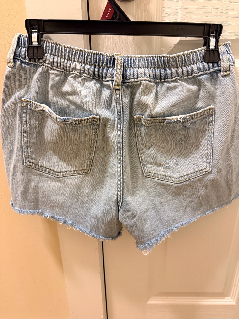 aerie Light Wash Distressed Denim Shorts - Picture 4 of 4
